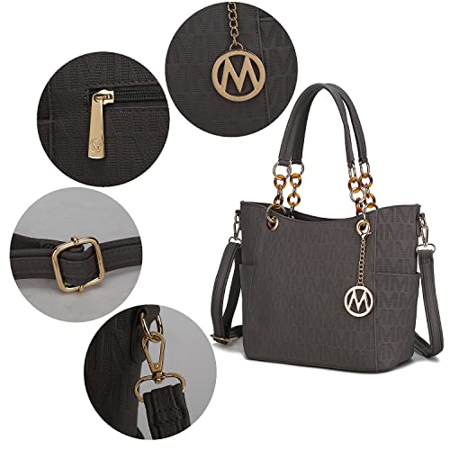 MKF Collection Shoulder Bag for Women, PU Leather Pocketbook Top-Handle Crossbody Purse Tote Satchel Handbag Mustard