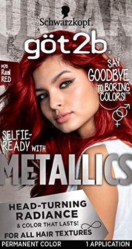 Got2b Metallic Permanent Hair Color, M76 Real Red