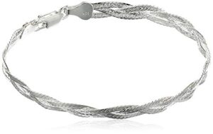 amazon collection 6mm sterling silver 7.25" braided patterned bracelet