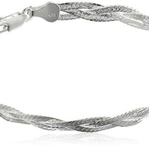 Amazon Collection 6mm Sterling Silver 7.25" Braided Patterned Bracelet