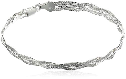 Amazon Collection 6mm Sterling Silver 7.25" Braided Patterned Bracelet