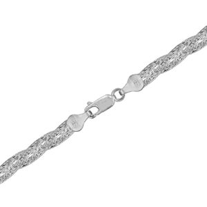 Amazon Collection 6mm Sterling Silver 7.25" Braided Patterned Bracelet