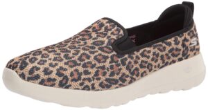 skechers women's go walk joy - fiery sneaker, leopard, 6 us