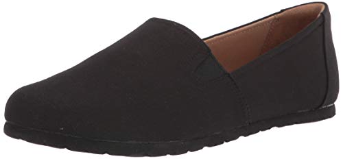 Amazon Essentials Women's Casual Slip-On Canvas Flat, Black, 8