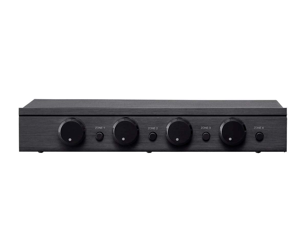 Monoprice SSVC-4.1 Single Input 4-Channel Speaker Selector with Volume Control, Impedance Protection, Individual Zone On/Off Buttons, Black, Model Number: 138159