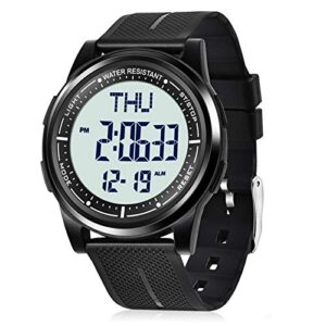 beeasy mens digital watch waterproof with alarm stopwatch countdown timer dual time, 12/24 hours thin digital wrist watches for men