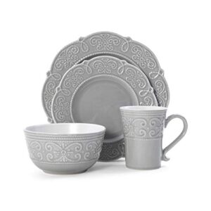 Pfaltzgraff Abby 16-Piece Dinnerware Set, gray