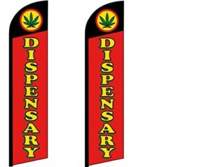 dispensary windless flag pack of 2 (mount and poles are not included)