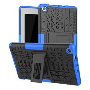 Maomi for Kindle Fire 7 case 2019 2017 Release 9th 7th Generation,Kickstand Shock-Absorption Heavy Duty Armor Defender Cover for Kindle fire 7 Inch Tablet (Blue)