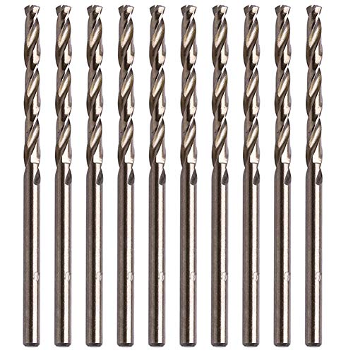 LudoPam 3/32 Inch Cobalt Drill Bit Set, M35 HSS Twist Jobber Length for Hardened Metal, Stainless Steel, Cast Iron, Pack of 10