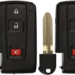 KeylessOption Keyless Entry Remote Smart Car Key Fob for Toyota Prius 2004-2009 FCC ID: MOZB31EG (DIY Step-by-Step Programming Instruction Included) Pack of 2