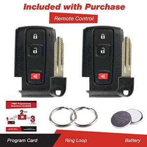 KeylessOption Keyless Entry Remote Smart Car Key Fob for Toyota Prius 2004-2009 FCC ID: MOZB31EG (DIY Step-by-Step Programming Instruction Included) Pack of 2