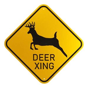 deer crossing aluminum reflective sign uv protected and weatherproof 12 x 12 inch 0.40 mil rust free