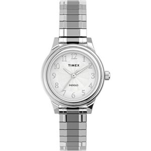 timex women's tw2u09300 classic 28mm silver-tone stainless steel expansion band watch