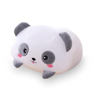 aixini 8 inch cute panda plush stuffed squishy animal cylindrical body pillow,super soft cartoon hugging toy gifts for bedding, kids sleeping kawaii pillow