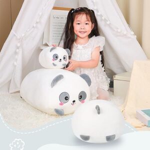 AIXINI 8 inch Cute Panda Plush Stuffed Squishy Animal Cylindrical Body Pillow,Super Soft Cartoon Hugging Toy Gifts for Bedding, Kids Sleeping Kawaii Pillow