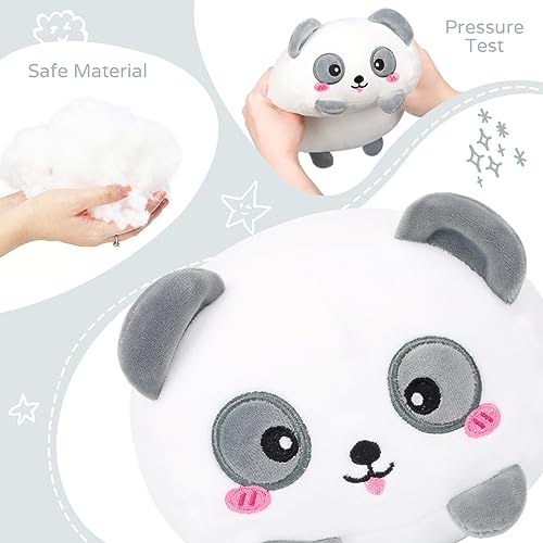 AIXINI 8 inch Cute Panda Plush Stuffed Squishy Animal Cylindrical Body Pillow,Super Soft Cartoon Hugging Toy Gifts for Bedding, Kids Sleeping Kawaii Pillow