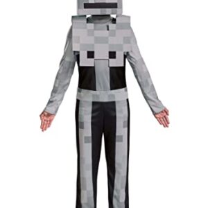 Minecraft Skeleton Costume for Kids, Video Game Inspired Character Outfit, Classic Child Size Large (10-12) Gray