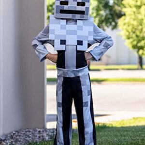 Minecraft Skeleton Costume for Kids, Video Game Inspired Character Outfit, Classic Child Size Large (10-12) Gray