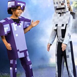 Minecraft Skeleton Costume for Kids, Video Game Inspired Character Outfit, Classic Child Size Large (10-12) Gray