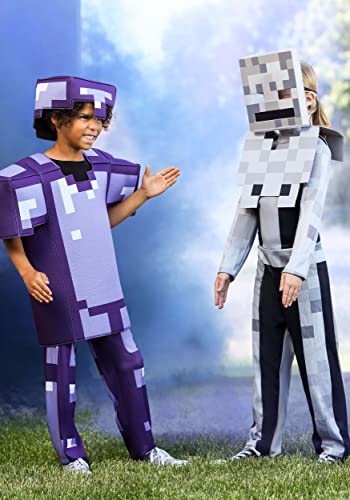 Minecraft Skeleton Costume for Kids, Video Game Inspired Character Outfit, Classic Child Size Large (10-12) Gray