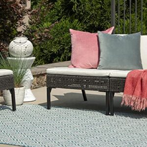 Unique Loom Outdoor Trellis Collection Area Rug - Deco Trellis (7' 1" x 10' Rectangle, Aqua/ Ivory)