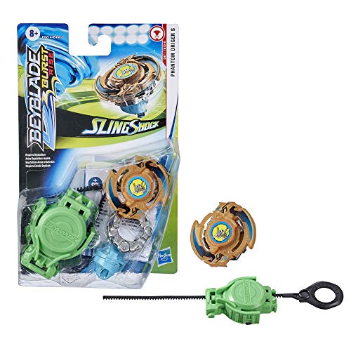 BEYBLADE Burst Rise Slingshock Phantom Driger S Starter Pack - Right-Spin Battling Top Toy and Right/Left-Spin Launcher, Ages 8 and Up