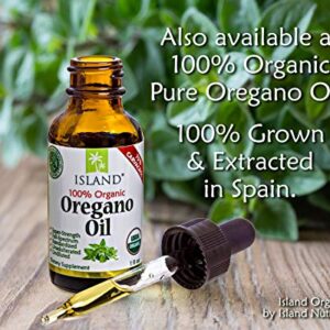 Island Nutrition, Oregano Oil Capsules, Liquid-Filled - Super-Strength Immune Support - Organic Ingredients - 75% Carvacrol - Grown in Spain - Oil of Oregano Capsules with Enhanced Delivery (90 Count)