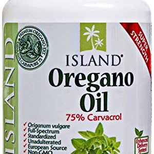 Island Nutrition, Oregano Oil Capsules, Liquid-Filled - Super-Strength Immune Support - Organic Ingredients - 75% Carvacrol - Grown in Spain - Oil of Oregano Capsules with Enhanced Delivery (90 Count)