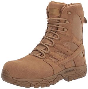 merrell men's moab 2 8" defense zip composite toe military and tactical boot, coyote, 11.5 wide