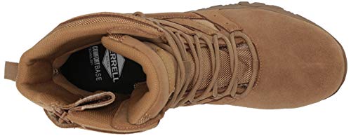 Merrell Men's Moab 2 8" Defense Zip Composite Toe Military and Tactical Boot, Coyote, 11.5 Wide