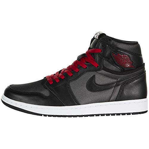 Jordan Mens Air 1 Retro High OG 555088 060 Black Satin/Gym Red - Size 9.5