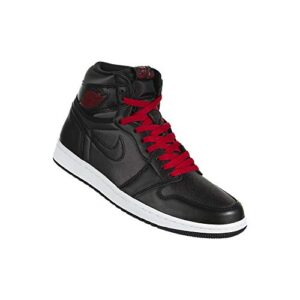 Jordan Mens Air 1 Retro High OG 555088 060 Black Satin/Gym Red - Size 9.5