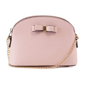 emperia eva small cute saffiano faux leather dome crossbody bags shoulder bag purse handbags for women blush