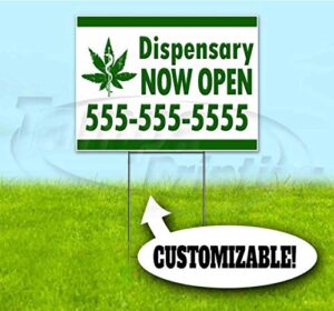 dispensary now open custom (18"x24") corrugated plastic yard sign, bandit, lawn, decorations, new, advertising, usa