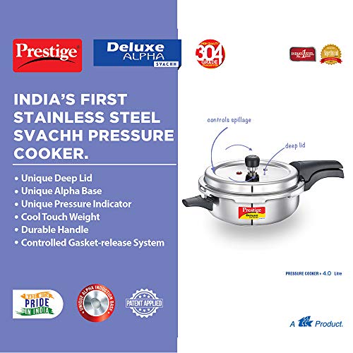 Prestige PRASVSP PRESSURE COOKER, Senior Pan 4L, SILVER