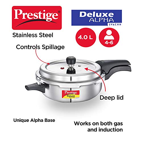 Prestige PRASVSP PRESSURE COOKER, Senior Pan 4L, SILVER