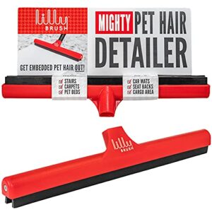 lilly brush mighty pet hair detailer head (no handle) dog hair & cat hair remover for carpets and rugs. fits on all standard broom sticks.