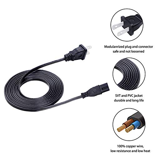 UL Listed 8ft AC Power Cord for Bose Wave Music System IV III,Soundtouch IV Music System Power Cord 2 Prong AC Cable Replacement