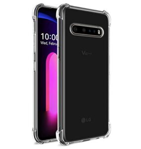 starhemei compatible for lg v60 thinq case, soft tpu shock absorption flexible gasbag protection case cover for lg v60 thinq (clear)
