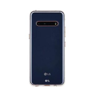case-mate tough series lg v60 thinq case - clear - 10ft drop protection, compatible with wireless charging - anti yellowing lightweight slim cover case for lg v60 thinq, anti scratch technology