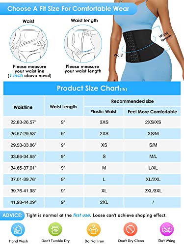 LUXURY-VITA Short Torso Waist Trainer for Women Under Clothes, Waist Cincher Corset Neoprene Sweat Waist Trimmer