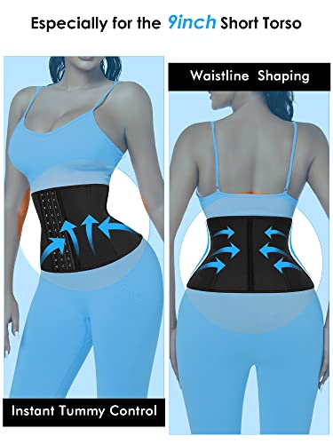 LUXURY-VITA Short Torso Waist Trainer for Women Under Clothes, Waist Cincher Corset Neoprene Sweat Waist Trimmer