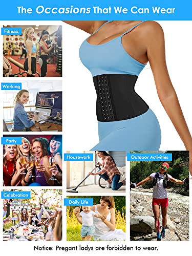 LUXURY-VITA Short Torso Waist Trainer for Women Lower Belly Fat, Waist Cincher Corset Neoprene Sweat Waist Trimmer Belt