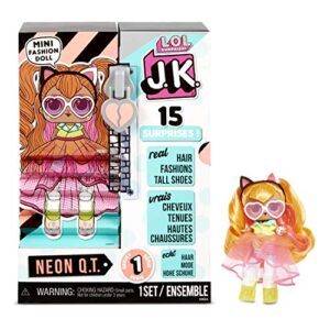l.o.l. surprise! jk neon q.t. mini fashion doll with 15 surprises including dress up doll outfits, exclusive doll accessories- gifts for girls and mix match tosy for kids 4-15 years