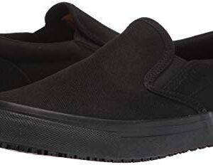 Skechers Women's Canvas Slip on Food Service Shoe, Black, 7.5