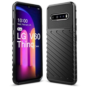 Sucnakp for LG V60 Thinq Case LG V60 Case Shock Absorption Anti Scratch Heavy Duty Durable Drop Protection Cell Phone Cover for LG V60 Thinq（LT Black）