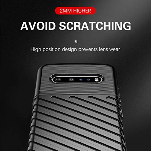 Sucnakp for LG V60 Thinq Case LG V60 Case Shock Absorption Anti Scratch Heavy Duty Durable Drop Protection Cell Phone Cover for LG V60 Thinq（LT Black）