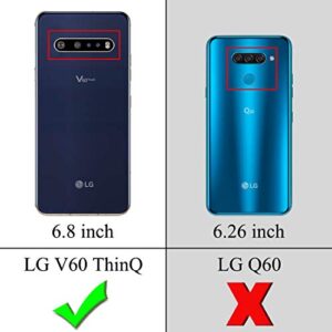 Sucnakp for LG V60 Thinq Case LG V60 Case Shock Absorption Anti Scratch Heavy Duty Durable Drop Protection Cell Phone Cover for LG V60 Thinq（LT Black）