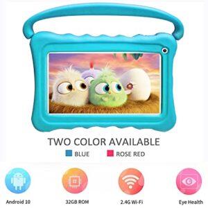 Tablet for Kids 7 inch Kids Tablet 32GB Android 10 Tablet with WiFi Dual Camera Child’s Edition Tablet with Shockproof Case Parental Control Bluetooth Google Play YouTube for Boys Girls Ages 3-14 Blue